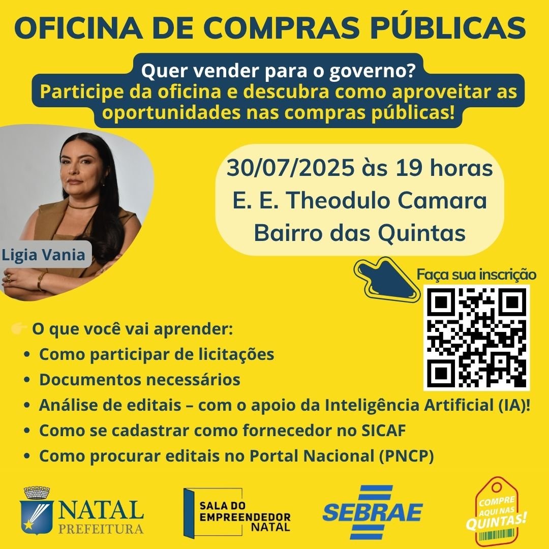 Oficina gratuita em Natal ensina como vender para o Poder Público