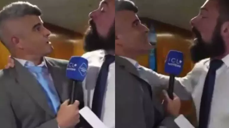 Deputado Paulo Bilynskyj e jornalista Guga Noblat trocam provocações; parlamentar chega a segurar o pescoço do jornalista durante gravação ao vivo